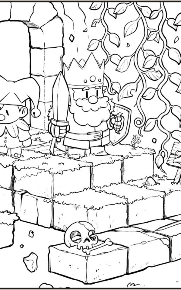 Aventuras no reino para colorir